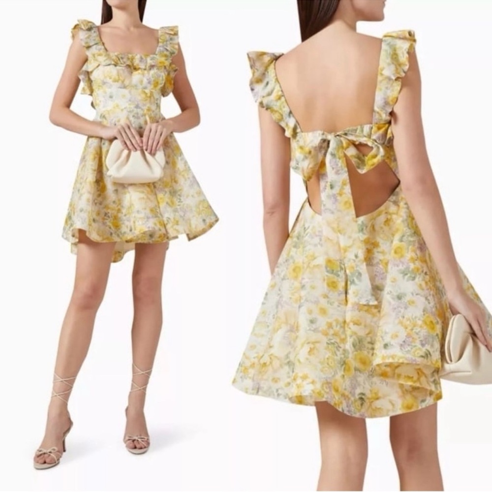 Zimmermann Harmony Ruffled Linen Mini Dress